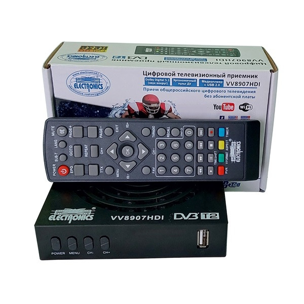 Elektronics VV8907HD(дисплей,кнопки), Цифровой эфирный ресивер DVB-T2